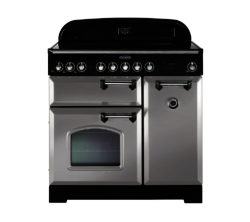 RANGEMASTER  Classic Deluxe 90 Electric Induction Range Cooker - Royal Pearl & Chrome